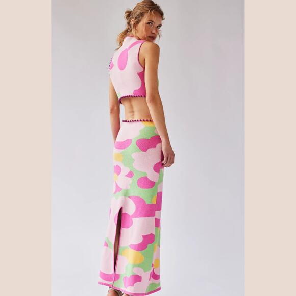 The Wolf Gang Valencia Midi Dress Barbie Pink Candy Floral Small - Picture 6 of 13